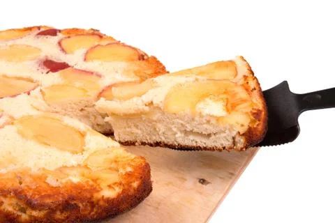 Pie with apples on a white background Stock Photos