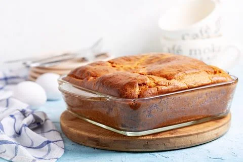 Pie in a baking dish. Stock Photos
