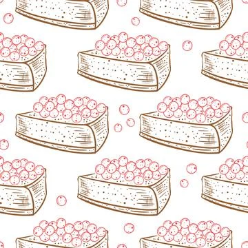 Pie with berries vector seamless pattern Illustrazione stock