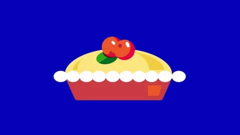 Pie on blue screen background Видео 345096503