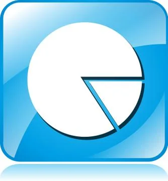 Pie blue square icon Stock Illustration