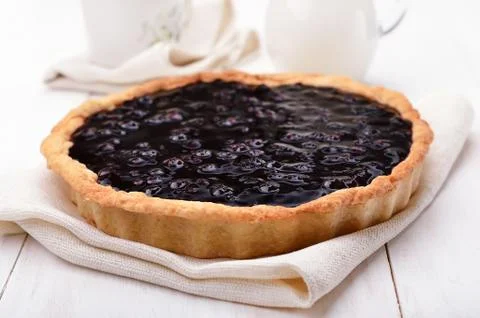 Pie with blueberry jam Stock Photos
