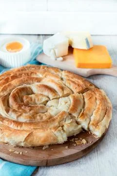 Pie on the board Stock Photos