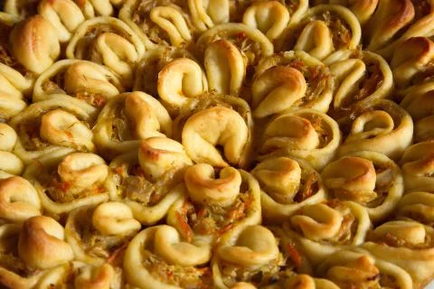 Pie with cabbage. 写真素材