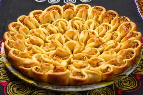 Pie with cabbage. 写真素材