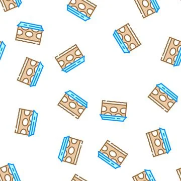 Pie cake dessert vector seamless pattern Stock Illustration