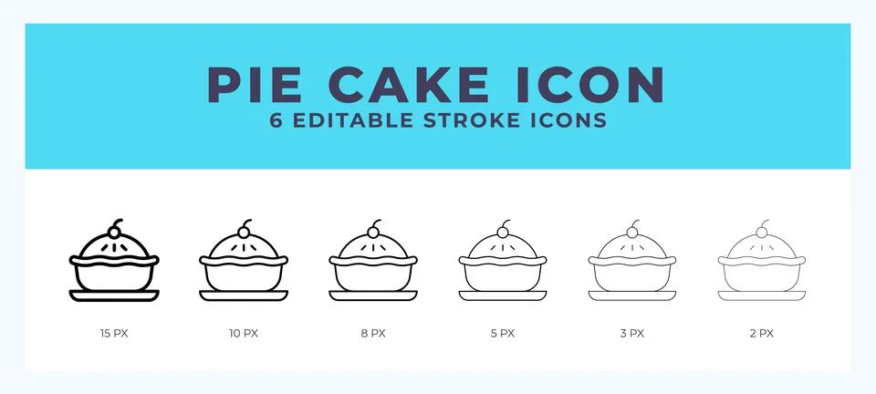 Pie cake line icon vector illustration in trendy style. Illustrazione stock