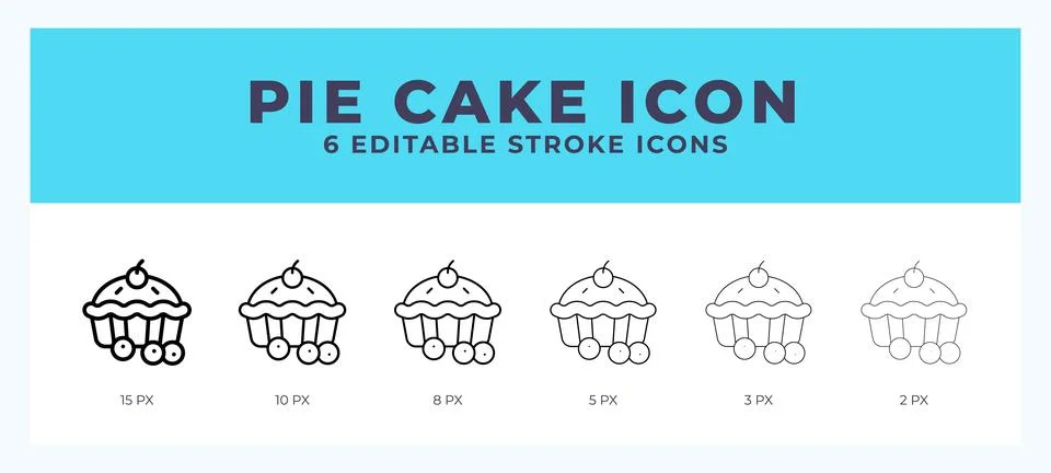 Pie cake line icon vector illustration in trendy style. 스톡 일러스트