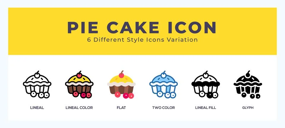Pie cake vector icons designed. icon symbol set. 스톡 일러스트
