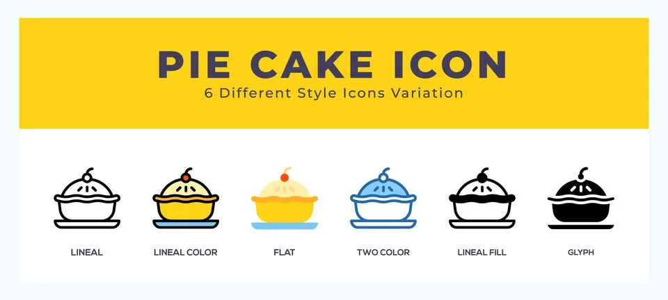 Pie cake vector icons designed. icon symbol set. 스톡 일러스트