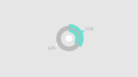 Pie Chart 0 to 35% Percentage Infographics Loading Circle Ring or Transfer,.. Stock Footage 235748085