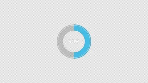 Pie Chart 0 to 50% Percentage Infographics Loading Circle Ring or Transfer,.. Видео 235748716