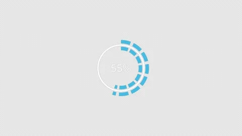 Pie Chart 0 to 55% Percentage Infographics Loading Circle Ring or Transfer,.. Video stock 235749572