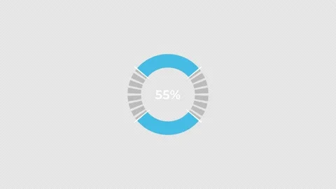 Pie Chart 0 to 60% Percentage Infographics Loading Circle Ring or Transfer,.. Stock Footage 235748422