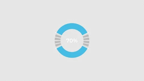 Pie Chart 0 to 70% Percentage Infographics Loading Circle Ring or Transfer,.. Video stock 235748461