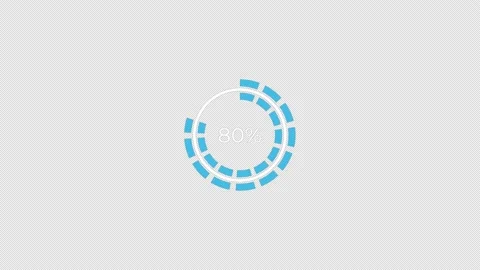 Pie Chart 0 to 80% Percentage Infographics Loading Circle Ring or Transfer,.. Stock-Footage 235749707