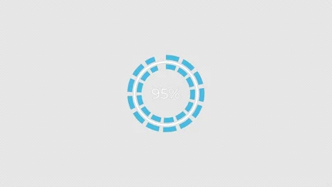 Pie Chart 0 to 95% Percentage Infographics Loading Circle Ring or Transfer,.. Video stock 235749762