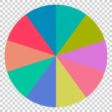 Pie chart with 10 divisions Stock Illustration