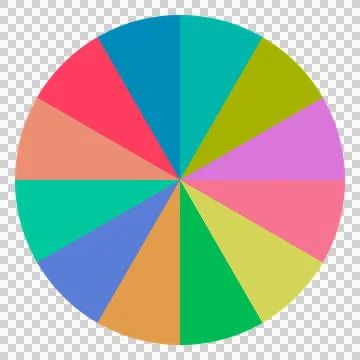 Pie chart with 12 divisions Stock Illustration