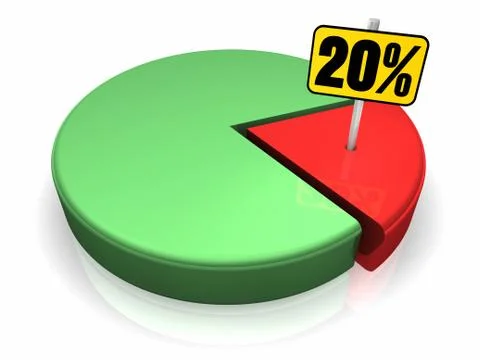 Pie chart 20 percent Stock Illustration