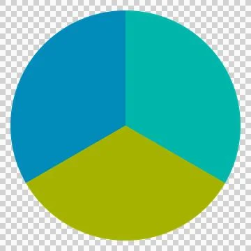 Pie chart with 3 divisions Stock Illustration