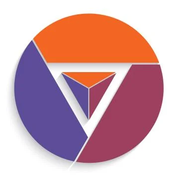 Pie chart 3 options template infographics Stock Illustration