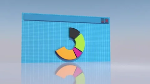Pie Chart 3D Animation for web, app, infographic, etc Video stock 305390834