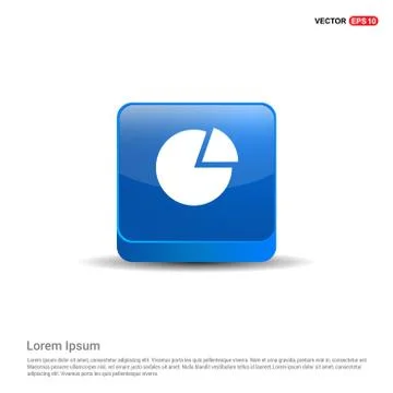 Pie chart - 3d Blue Button Stock Illustration