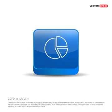 Pie chart - 3d Blue Button Stock Illustration