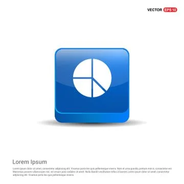 Pie chart - 3d Blue Button Stock Illustration