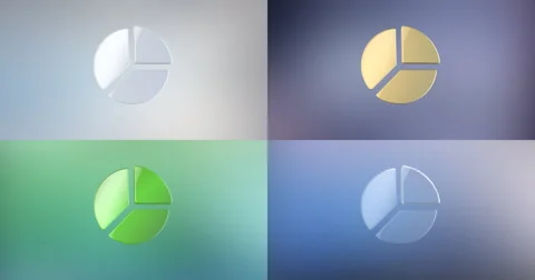 Pie Chart 3d Icon Stock Footage 66611498