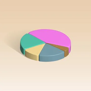 Pie chart 3d icon. pie chart 3d illustration Stock Illustration