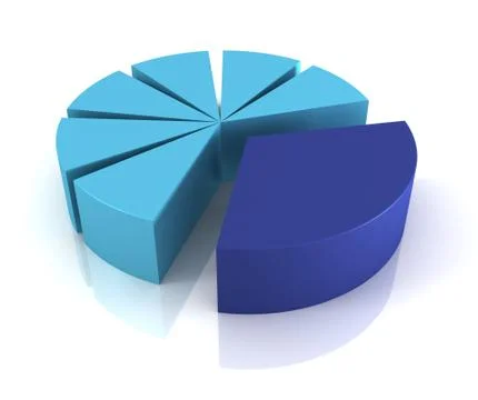 Pie chart 3d illustration Stock Illustration