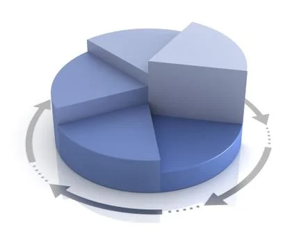 Pie chart 3d illustration Ilustração Stock