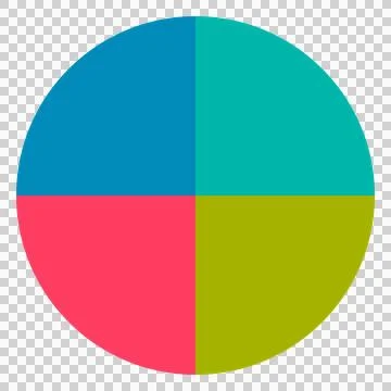 Pie chart with 4 divisions Stock Illustration