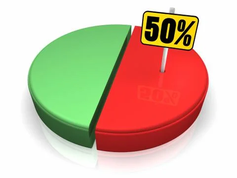 Pie chart 50 percent Stock Illustration