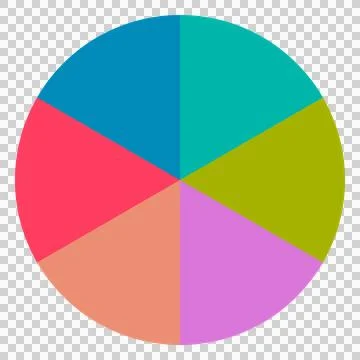 Pie chart with 6 divisions Illustration