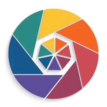 Pie chart 7 options template infographics Stock Illustration