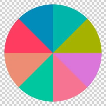 Pie chart with 8 divisions 스톡 일러스트
