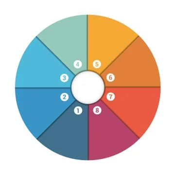 Pie Chart 8 Position Stock Illustration