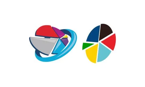 Pie Chart Analyze Vector Set 스톡 일러스트
