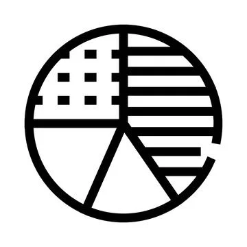 Pie chart analyzing business data statistics visualization icon 스톡 일러스트