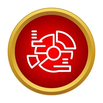 Pie chart analyzing business data statistics icon Illustrazione stock