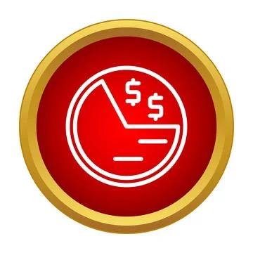 Pie chart analyzing financial data and profits Stock Illustration