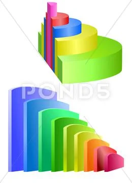 Pie chart and bar graph Stock Illustration