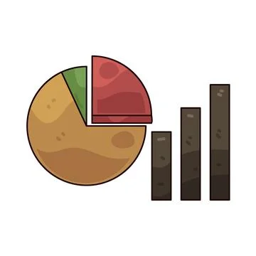 Pie chart and bar graph illustration Stock Illustration