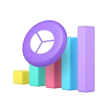 Pie chart and bar graph icon for data visualization dashboards and analytics  Stock Illustration