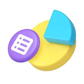 Pie chart and checklist icon for analytics dashboards and information managem Stock Illustration