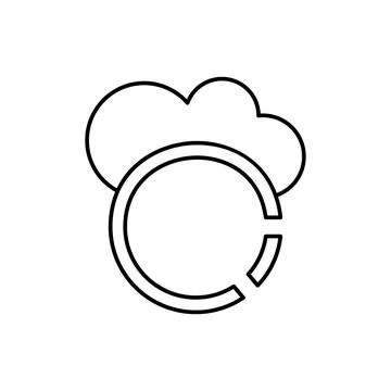 Pie chart and cloud icon. Simple line, outline vector elements of commerce icons Stock Illustration