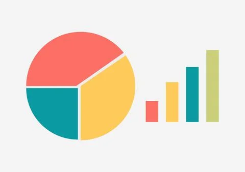 Pie chart and statistics design Stock Illustration
